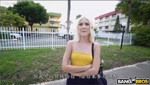 【捷克街头】005街头金钱挑战勾引金发美女车震
