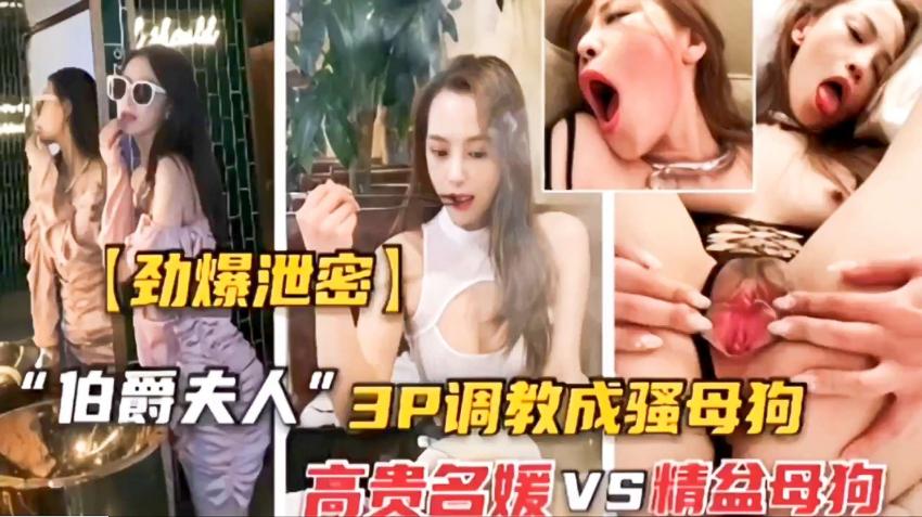 【劲爆泄密】伯爵夫人3P调教成骚母狗，高贵名媛VS精盆母狗