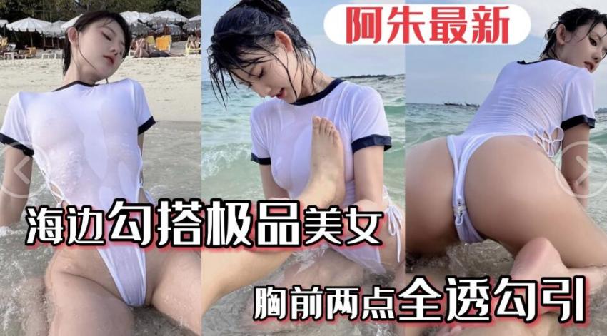 【极品阿朱】五一海边勾搭极品美女_美女胸前水湿两点透明勾引游客路人_阿朱五月最新海边