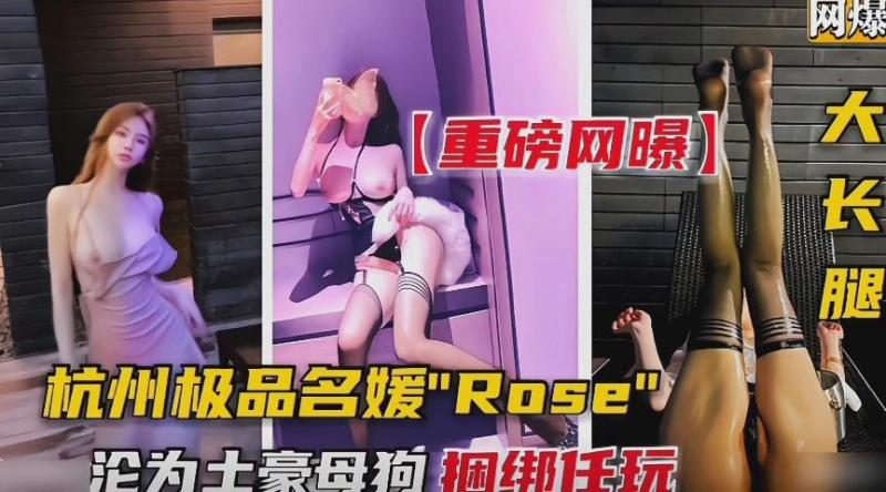 杭州极品名媛-沦落成土豪的母狗，捆绑任玩