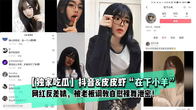 【独家吃瓜】抖音&皮皮虾“在下小羊”网红反差婊，被老板调教